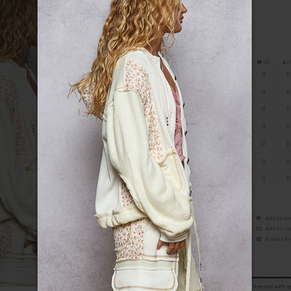 POL “ Chicago 7  “ POL Quilted Thermal Jacket with Waist String and Hood BR75 - Picture 3 of 5